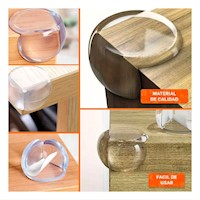Pack 4 Esquineros de Seguridad en Silicona Transparente Circular para Hogar