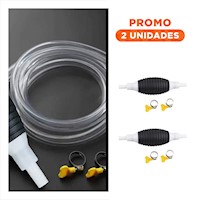 Pack2 Bombeador Practico para Combustible Blanco y Negro con Manguera Segura