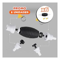 Pack6 Equipo Practico para Combustible Blanco y Negro con Manguera Flexible Y+Regalo Sticker
