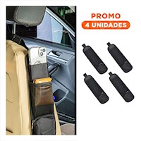Pack4 Soporte Organizador de Asiento de Auto Negro con Diseno Practico Y+Regalo Sticker