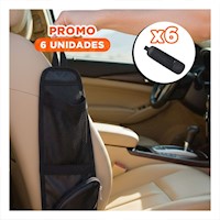 Pack6 Base Organizadora de Asiento de Auto Negro con Compartimentos Y+Papel Regalo