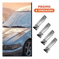 Pack4 Aislante Frontal para Auto 130x70cm con Resguardo Solar Y+Regalo Sticker