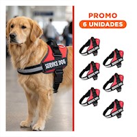 Pack6 Pechera Con Asa Firme Service Dog Talla S Rojo Y+Regalo Sticker