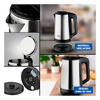 Dispensador de 2.3L Acero Inoxidable y Plastico Plateado para la Familia