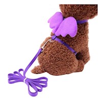 Chaleco Ajustable Para Perro Pequeno Con Alitas Lila Y+Regalo Sticker