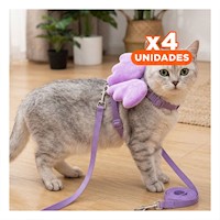 Pack4 Chaleco Regulable Pet Con Alitas Pequenas Y Ajuste Comodo Lila Y+Regalo Sticker