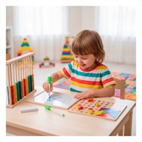 Tablero Didactico 2 en 1 con Abaco y Pizarra Color Multicolor Infantil