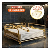 Pack12 Soporte Servilletas Dorado con Brazo Dispensador para Mesa Cocina