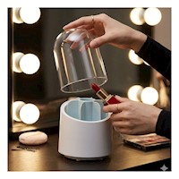 Soporte Giratorio Celeste para Cosmeticos y Maquillaje de Uso Diario Y+Ligas Regalo