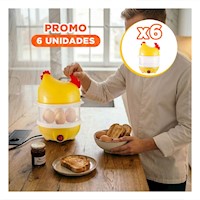 Pack6 Aparato Compacto para Huevos Dos Niveles Amarillo Cocina Moderna Y+Papel Regalo