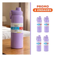 Pack4 Frasco 800ml Lila con Diseno Infantil para Regalos Y+Regalo Sticker