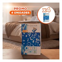 Pack4 Carpeta para Piso Interior con Estilo Burbuja 81x96cm XL Azul Y+Papel Regalo