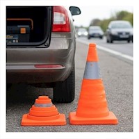 Senalizador de Seguridad Naranja 45 cm para Control de Accesos Y+Regalo Sticker