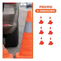 Pack6 Marcador Vial Color Naranja para Senalizacion Temporal 45 cm