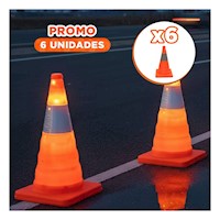Pack6 Indicador de Control Naranja 45 cm para Zonas Restringidas Y+Papel Regalo