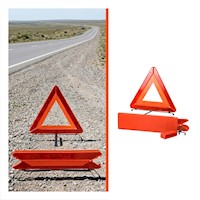 Triangulo de Emergencia Naranja 40 cm para Uso Vehicular Y+Ligas Regalo