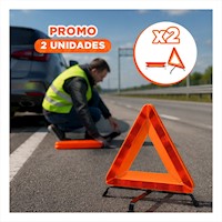 Pack2 Advertencia de Transito Naranja para Control Vehicular 40 cm Y+Papel Regalo