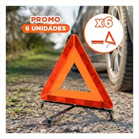 Pack6 Senalizador Vial Naranja para Seguridad en Carretera 40 cm Y+Papel Regalo