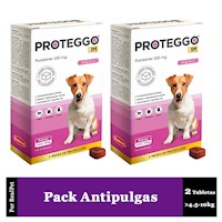 Pack x2 Antipulga Proteggo 3M para Perros de 4.5 - 10 kg