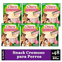 Snack Cremoso Perro Churu Pollo y Salmón 6 sobres x 8 tubos