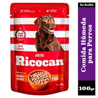 Comida Húmeda Perro Ricocan Trocitos de Pollo 100gr