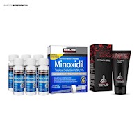 Minoxidil Liquido Kirkland en Caja + Titan Gel Clasico