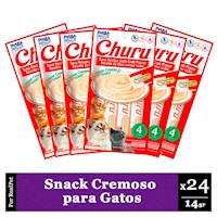 Snack Cremoso Gato Churu Atún y Cangrejo 6 sobres x 4 tubos