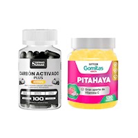 Carbon Activado Plus 400Mg 100 Cap Dermo Sumak + Gomitas De Pitahaya