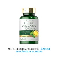 Aceite de orégano 4000 Mg - Carlye 150 cápsulas blandas