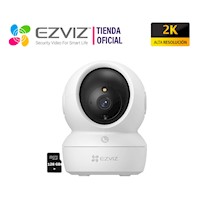 Cámara Wifi H6C PRO 3MP Ezviz Gira 360 Boton Llamada + Micro SD 128Gb