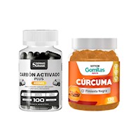 Carbon Activado Plus 400Mg 100 Cap Dermo Sumak + Gomitas De Cúrcuma