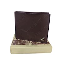 Billetera Cuero Pu Marron para Hombre