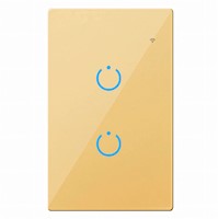 INTERRUPTOR INTELIGENTE UNIVERSAL WIFI LUZ SMART DORADO ALEXA 2 BANDAS