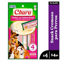 Snack Cremoso Perro Churu Pollo y Salmón 1 sobre x 4 tubos