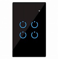 INTERRUPTOR INTELIGENTE UNIVERSAL WIFI LUZ SMART NEGRO ALEXA 4 BANDAS