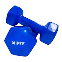 Mancuernas Plastificadas 2Kg Azul
