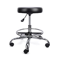Taburete de Acero Inoxidable con Asiento Giratorio Rodable