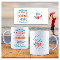 Taza de Loza Grande 15oz Lettering Frase Día Del Padre 74