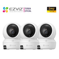 Ezviz Kit 3 Cámaras IP H6C PRO 2MP Sonido Doblevía Botónllamada 128GB