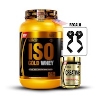 Iso Gold Whey 2.43Lb CookiesCreatina Level Pro 250GrStraps