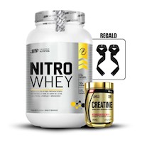 Nitro Whey 1.1 Kg Chocolate+Creatina Level Pro 250GrStraps
