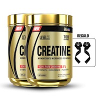 Creatina Monohidrata Level Pro 250Gr Pack X2+Straps