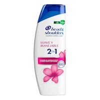 Shampoo Head & Shoulders 2 en 1 Suave y Manejable 180ml