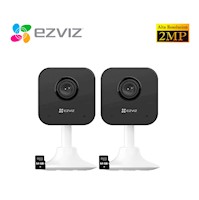 Ezviz Kit 2 Cámaras Seguridad H1C Full HD Audio Bidireccional Alarma 64GB