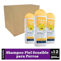 Pack x12 Shampoo para Perros Fresh Can Piel Sensible 300 ml