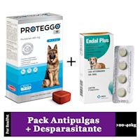 Antipulga Proteggo 1M para Perros de 20 - 40 kg + Endal