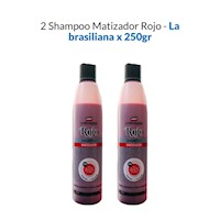 2 Shampoo Matizador Rojo - La Brasiliana 250Gr