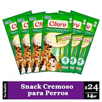 Snack Cremoso Perro Churu Pollo Vegetales 6 sobres x 4 tubos