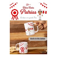 Taza Grande de Loza Diseño Fiestas Patrias 15oz 112