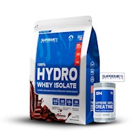100% Hydro Whey Isolate Chocolate 2.43Lb+Creatina Supreme Nutrition 250Gr